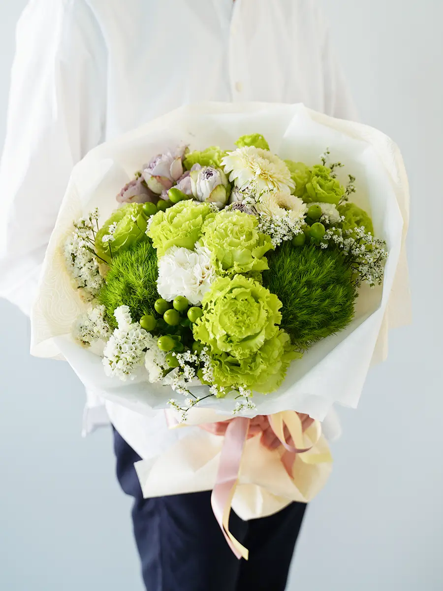 花材　グリーン　生花　季節の生花　ブーケ Fresh bouquet】季節の生花のお任せブーケ S
