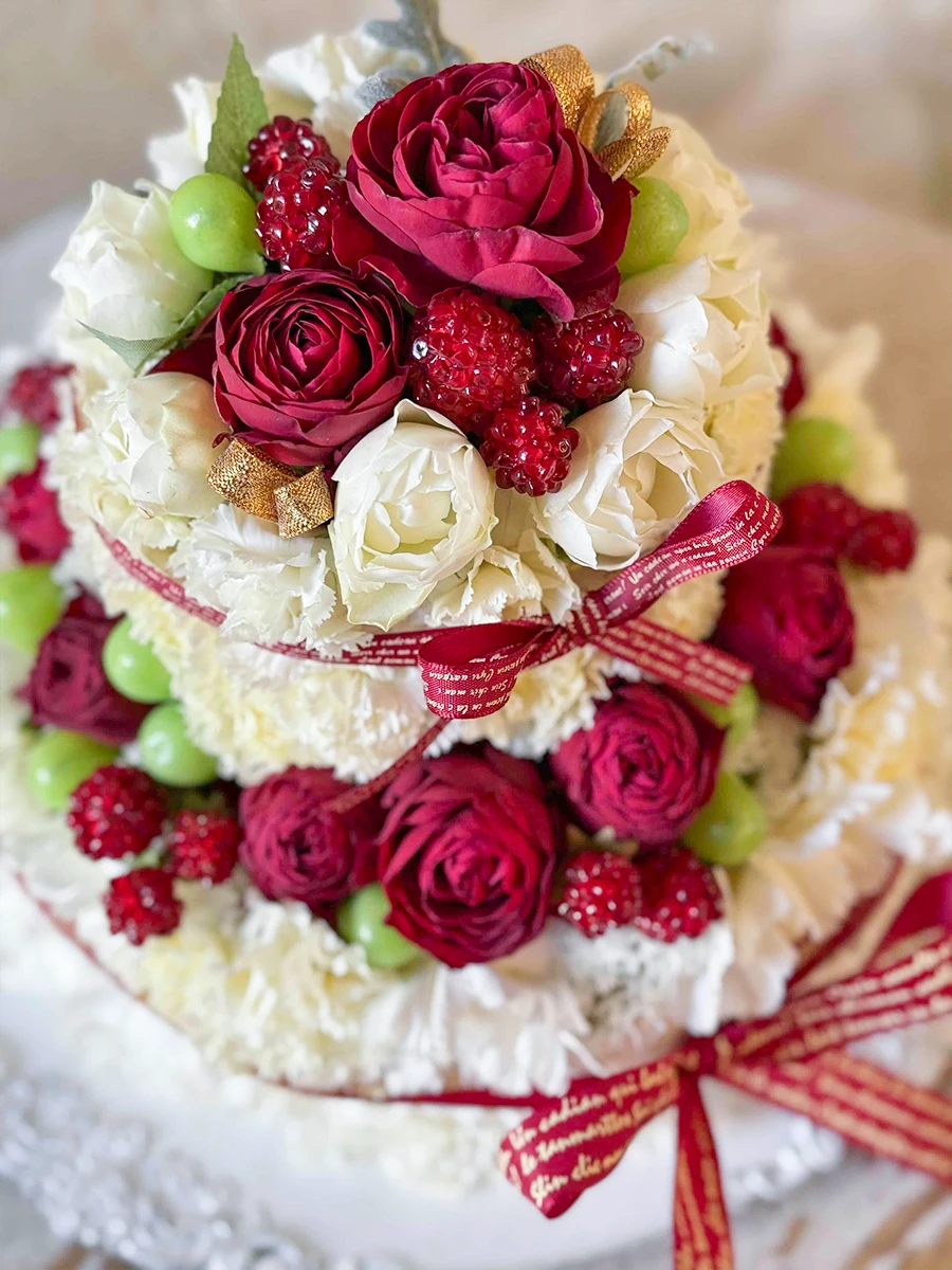 生花のフラワーケーキ L｜フラスタ・楽屋花のSakaseru