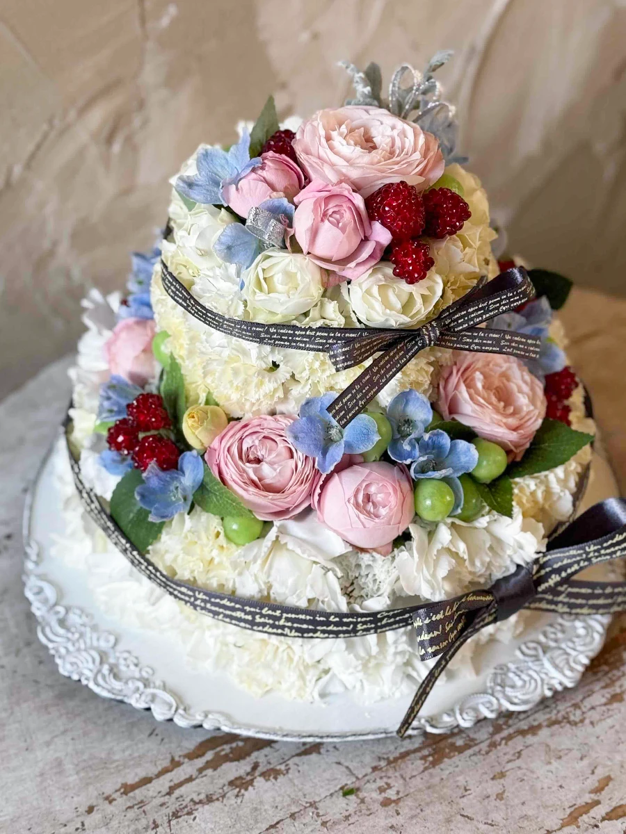 生花のフラワーケーキ L｜フラスタ・楽屋花のSakaseru