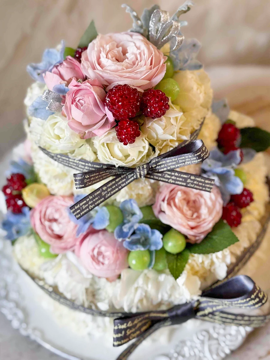 生花のフラワーケーキ L｜フラスタ・楽屋花のSakaseru