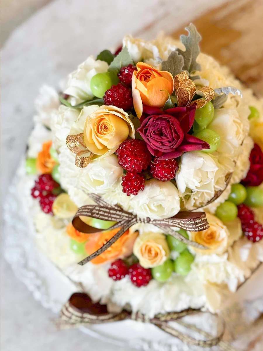 生花のフラワーケーキ L｜フラスタ・楽屋花のSakaseru