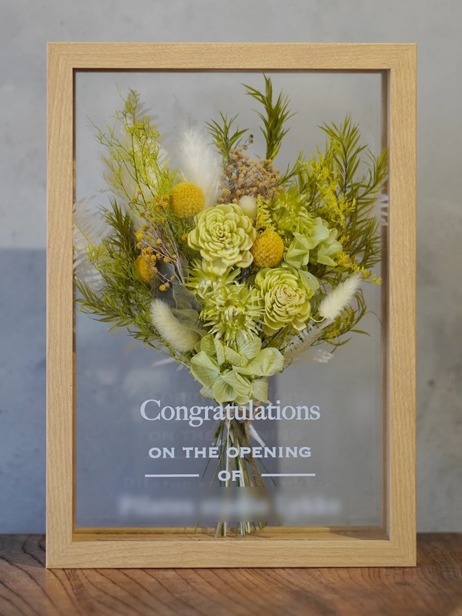 文字入れできるフレームアレンジ M プレミアム｜おしゃれな祝い花通販