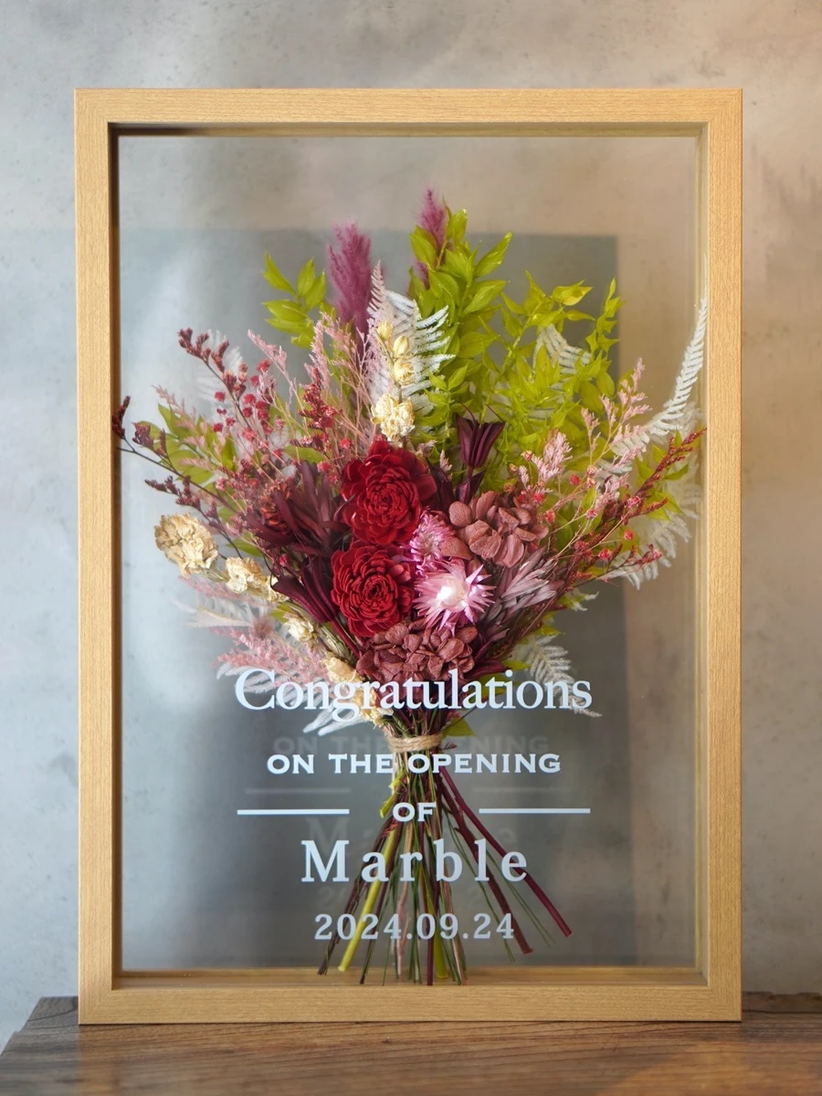 文字入れできるフレームアレンジ L スタンダード｜フラスタ・楽屋花の