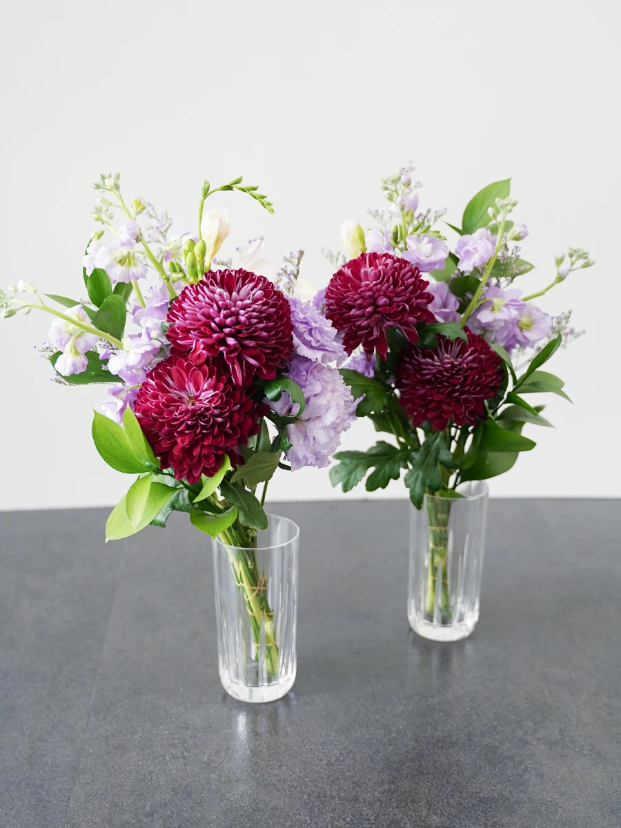 季節のお供えお悔やみ花束アレンジ 紫（2束セット）M